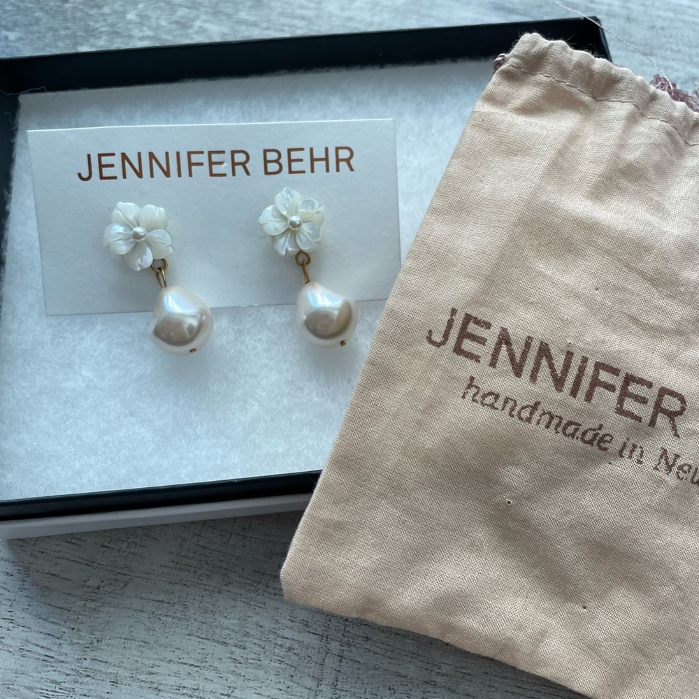 Jennifer Behr Mina 18K Goldplated mother-of-pearl & Faux Pearl Earrings
